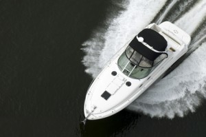 Black and White Speedboat